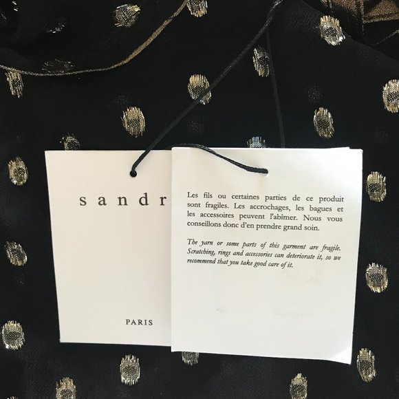 ⚡️SOLD ON KIJIJI⚡️✨HOST PICK✨Sandro Lunea Ruffled Metallic Dot Blouse (NWT) - Picture 15 of 16